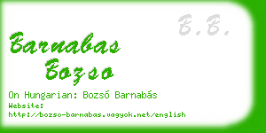 barnabas bozso business card